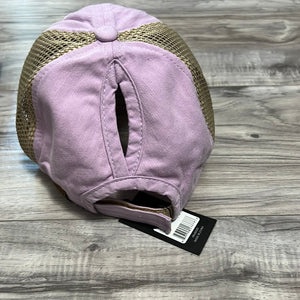 CC beaine Solid Cotton C.C High Pony Ball Cap with Side Net Panels BT3906 Lavender
