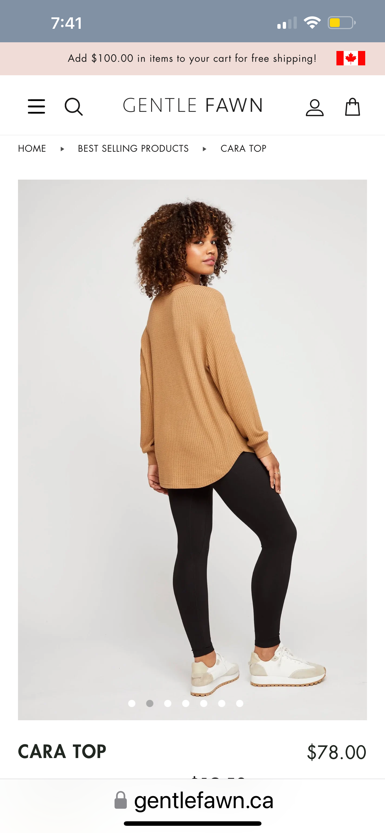 The Cara Waffle Knit top - Sandstone Brown - Gentle Fawn