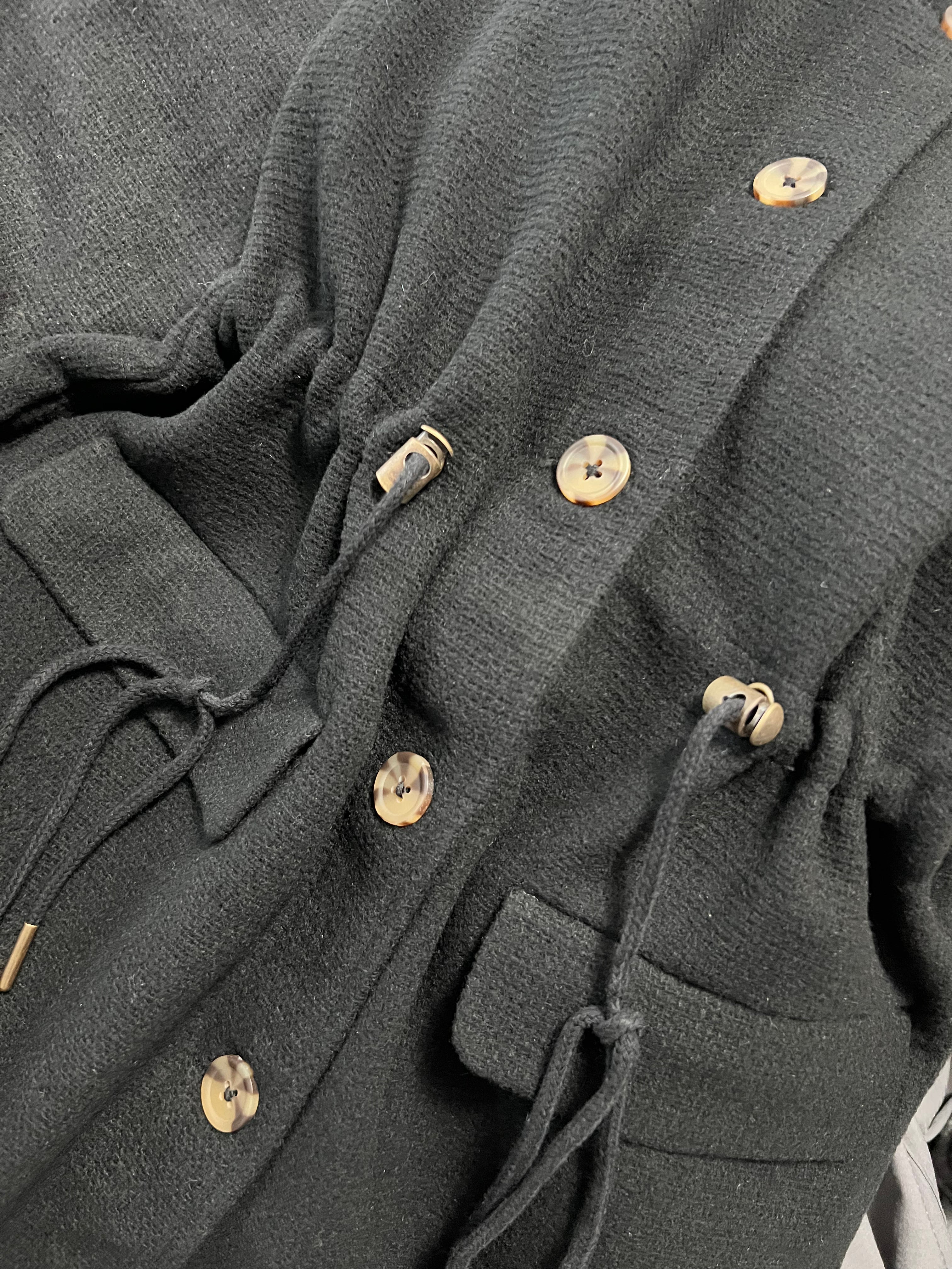 RD Style Hooded Drawstring Jacket- Black