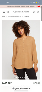 The Cara Waffle Knit top - Sandstone Brown - Gentle Fawn