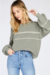 Fonda Sweater - Fern Stripe - Gentle Fawn