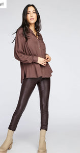 The Fiona Blouse - Heather Amaretto Brown - Gentle Fawn
